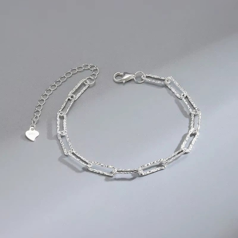 925 Sterling Silver Hollow Heart Zircon Bracelets for Women Korean Sweet Sparkling Adjustable Chain Bracelet Fashion Jewelry