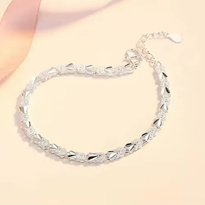 925 Sterling Silver Hollow Heart Zircon Bracelets for Women Korean Sweet Sparkling Adjustable Chain Bracelet Fashion Jewelry